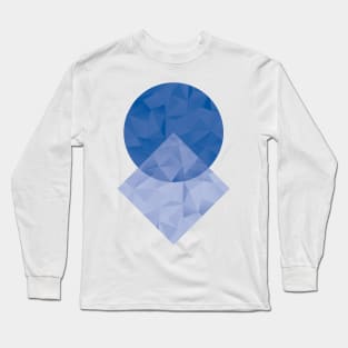 Blue Geometric Shapes Long Sleeve T-Shirt